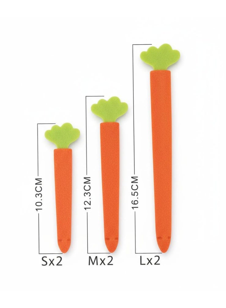 Spaceshoop 6 Piece Carrot Family Reusable Food Bag Sealing Clamps Airtight Freshness Seals in Three Sizes - Image 3